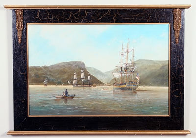 Napoleon Arriving at Jamestown, St. Helena Aboard the H. M. S. Northumberland (To Begin His Exile)