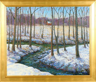 Creek at Valley View, Bedminster, Bucks County by Jim Lukens - Auction record, sale price, and art valuation. Compare with similar artists and explore comparable artworks.