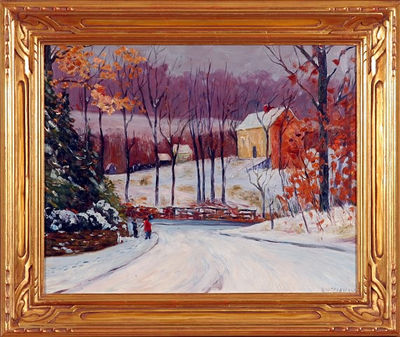 Winter landscape with figure