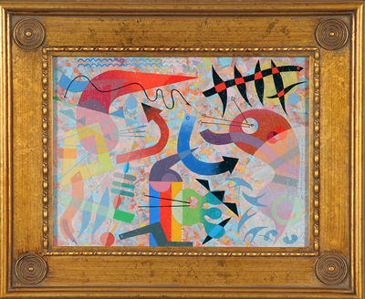 Sample artwork by Seymour Zayon (Born 1930), known for geometric abstract painting, mixed media, still life - View similar artists and auction records