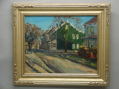 Autumn street scene with figure