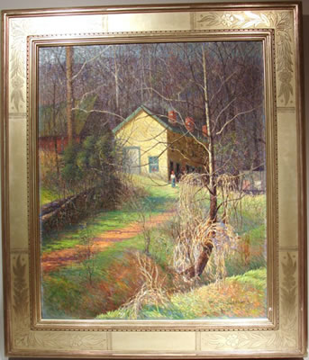Spring Landscape, New Hope, PA. by Stanley Laurence Reckless - Auction record, sale price, and art valuation. Compare with similar artists and explore comparable artworks.