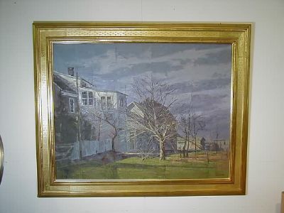 Autumn landscape with buildings
