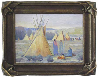 Sioux Indian Encampment in Pine Ridge