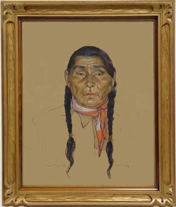 Sample artwork by Gerda Christoffersen (early 20th century), known for indian portrait, papoose paintings - View similar artists and auction records