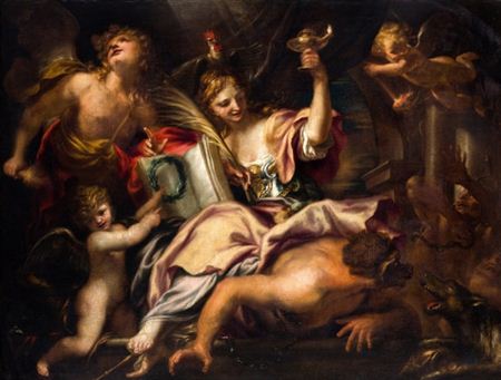 Triunfo de la Sabiduría sobre la Ignorancia y el Miedo by Domenico Piola - Auction record, sale price, and art valuation. Compare with similar artists and explore comparable artworks.
