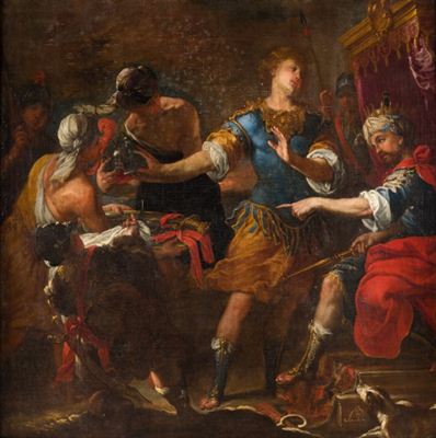 David rechazando las armas que le presenta Saúl by Antontio Acisclo Palomino - Auction record, sale price, and art valuation. Compare with similar artists and explore comparable artworks.