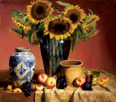 Giant Sunflowers by Joan Alex Potter - Auction record, sale price, and art valuation. Compare with similar artists and explore comparable artworks.