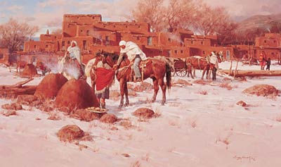 Winter Scene Taos Pueblo