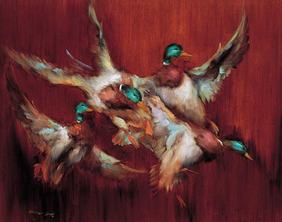 Mallards in Flight