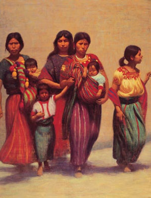 Sample artwork by Elias Rivera (1937 - 2019), known for hispanic genre painting, street life scenes - View similar artists and auction records