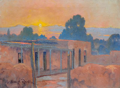SUNSET OVER AN ADOBE