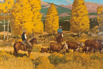 AUTUMN ROUND UP by Kim Mackey - Auction record, sale price, and art valuation. Compare with similar artists and explore comparable artworks.