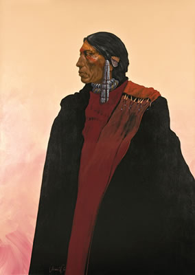 Sample artwork by Lawrence Lee (Born 1947), known for indian ceremonial figure painting, poetry writing - View similar artists and auction records