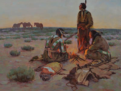 Indians Around Campfire