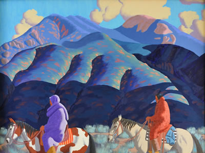 Sample artwork by Carlos Hall (1928 - 1997), known for indian figure-genre, landscape - View similar artists and auction records