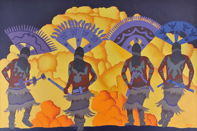 Spirit Dancers by Carlos Hall - Auction record, sale price, and art valuation. Compare with similar artists and explore comparable artworks.