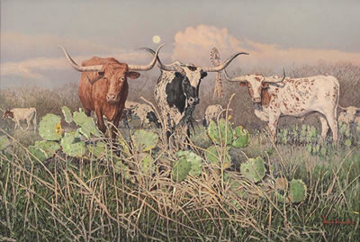 King Ranch Longhorns by David Sanders - Auction record, sale price, and art valuation. Compare with similar artists and explore comparable artworks.