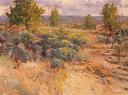 Landscape with Trail Leading to House by Don Brackett - Auction record, sale price, and art valuation. Compare with similar artists and explore comparable artworks.