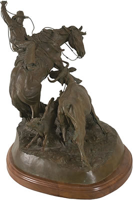 Sample artwork by Harold T Holden (1940 - 2023), known for cowboy figure and animal sculptor - View similar artists and auction records