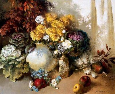 Kale and Chrysanthemums