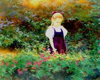 Girl in Rose Garden