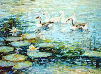 Duck Pond by C James Frazier - Auction record, sale price, and art valuation. Compare with similar artists and explore comparable artworks.