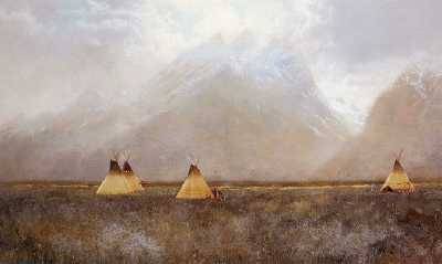 Sample artwork by Douglas Ricks (1954 - 2003), known for landscape,frontier genre, still life - View similar artists and auction records