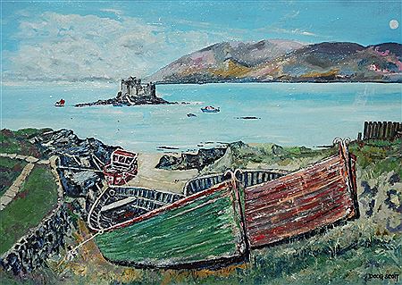 BOATS AT BARRA by Doug Scott - Auction record, sale price, and art valuation. Compare with similar artists and explore comparable artworks.