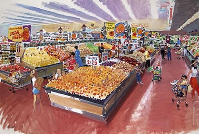 Los Angeles - Supermarket. 1958. by Albert Brenet - Auction record, sale price, and art valuation. Compare with similar artists and explore comparable artworks.