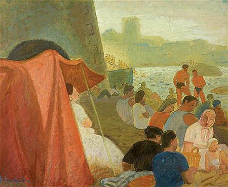 "La plage Bab el oued (Alger)" by Étienne Bouchaud - Auction record, sale price, and art valuation. Compare with similar artists and explore comparable artworks.