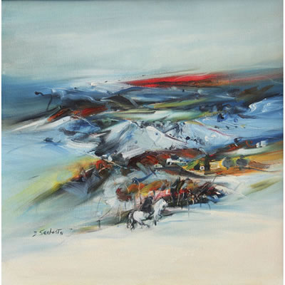 Village Landscape by Zeki Serbest - Auction record, sale price, and art valuation. Compare with similar artists and explore comparable artworks.
