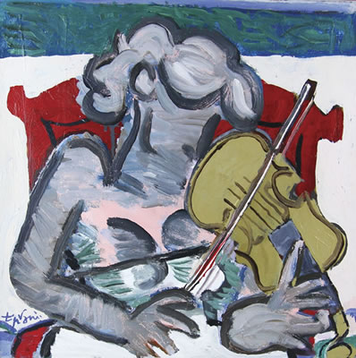 Violinist by Adnan Turani - Auction record, sale price, and art valuation. Compare with similar artists and explore comparable artworks.