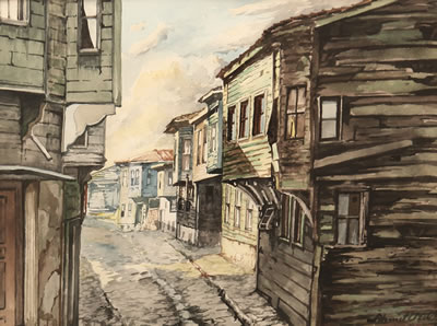 Old Street in Istanbul by Ahmet Uzelli - Auction record, sale price, and art valuation. Compare with similar artists and explore comparable artworks.