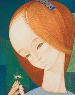 "Joven con flor"