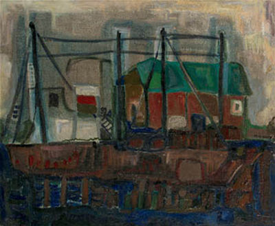 Sample artwork by Maria Antonia Dans (1932 - 1988), known for neo-expressionism, naive roots, landscapes, agricultural themes - View similar artists and auction records