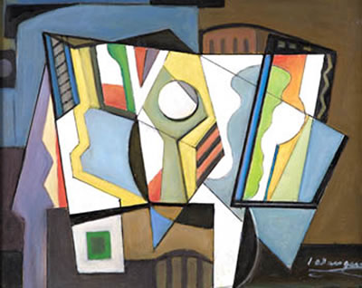 Composicion cubista by Julian Alangua Puchet - Auction record, sale price, and art valuation. Compare with similar artists and explore comparable artworks.
