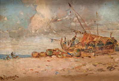 Barco en la playa by Andres Larraga Y Montaner - Auction record, sale price, and art valuation. Compare with similar artists and explore comparable artworks.