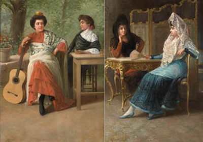 Damas con mantilla AND Daman con mantón