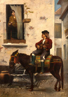 Cortejo en el balcon
