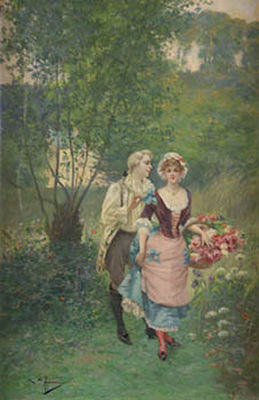 Pareja galante by Antonio De Cristobal - Auction record, sale price, and art valuation. Compare with similar artists and explore comparable artworks.
