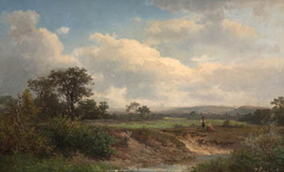 Paisaje con campesinos