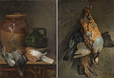 Pareja de bodegones de caza (2)
