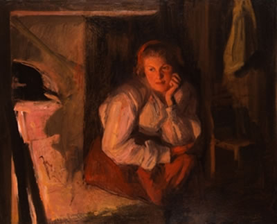 "Interior con figura"