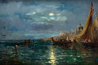Nocturno en la laguna de Venecia