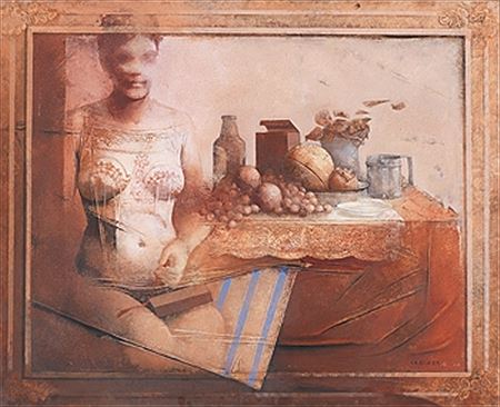 Mujer y bodegón