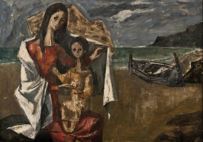"Mujer con niño en la playa" by Miguel Alvarez - Auction record, sale price, and art valuation. Compare with similar artists and explore comparable artworks.