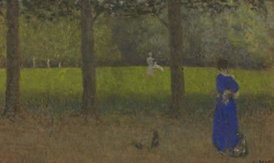 ROBE BLEUE DANS UN PARC