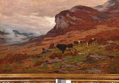 PAYSAGE AUX VACHES DANS LA MONTAGNE
