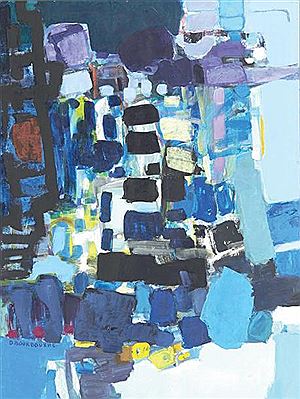 Composition bleu, violet